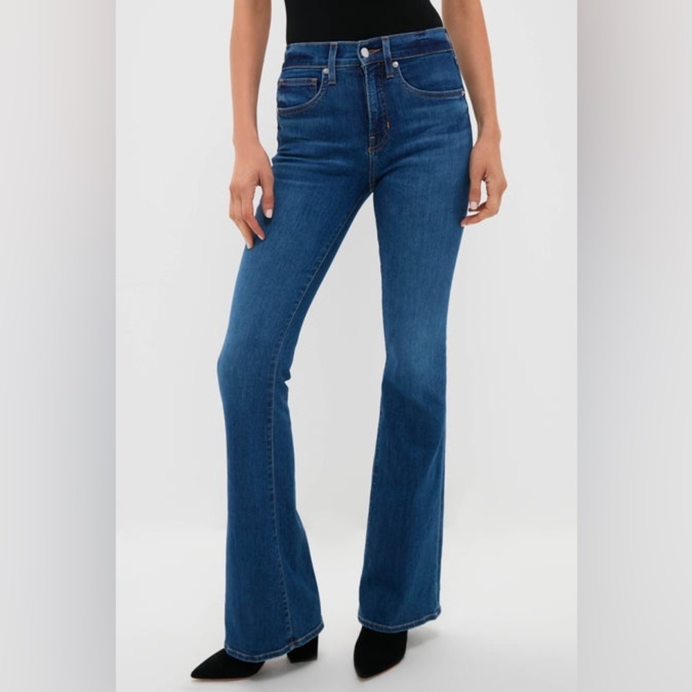 Veronica Beard Bright Blue Beverly High Rise Skinny Flare Jeans